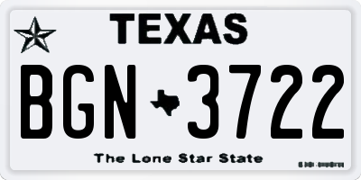 TX license plate BGN3722