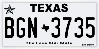 TX license plate BGN3735
