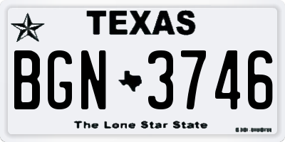 TX license plate BGN3746