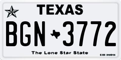 TX license plate BGN3772