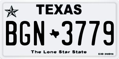 TX license plate BGN3779