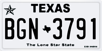 TX license plate BGN3791