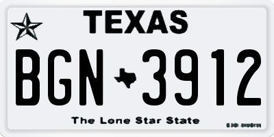 TX license plate BGN3912