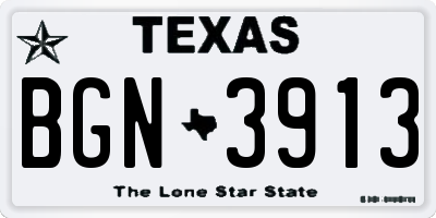 TX license plate BGN3913