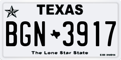 TX license plate BGN3917