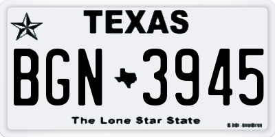 TX license plate BGN3945