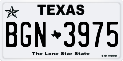 TX license plate BGN3975