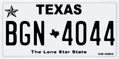 TX license plate BGN4044
