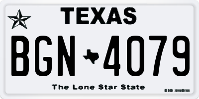 TX license plate BGN4079