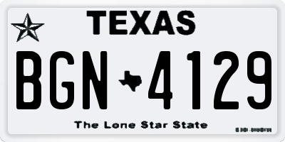 TX license plate BGN4129