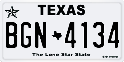 TX license plate BGN4134