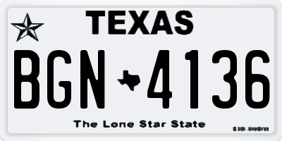 TX license plate BGN4136