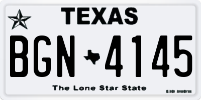 TX license plate BGN4145