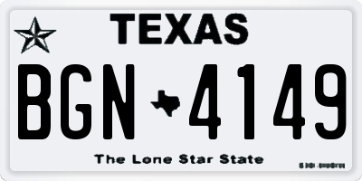 TX license plate BGN4149