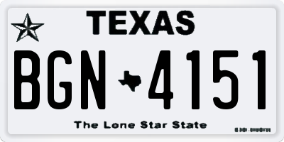 TX license plate BGN4151