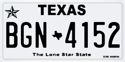 TX license plate BGN4152