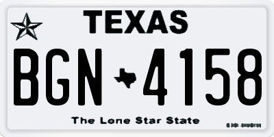 TX license plate BGN4158
