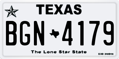 TX license plate BGN4179
