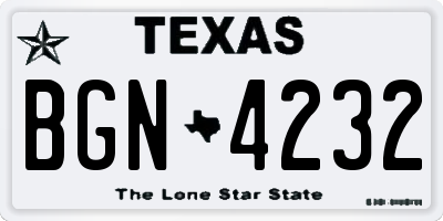 TX license plate BGN4232