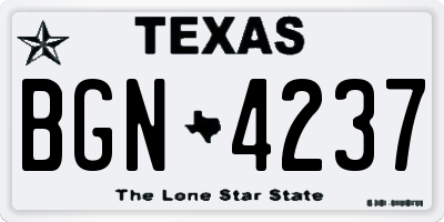 TX license plate BGN4237