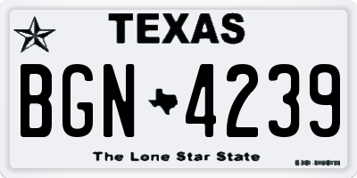 TX license plate BGN4239