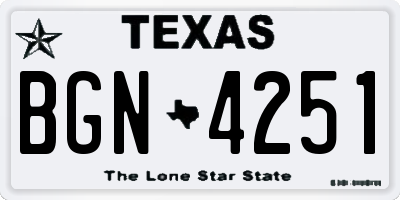 TX license plate BGN4251