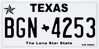 TX license plate BGN4253