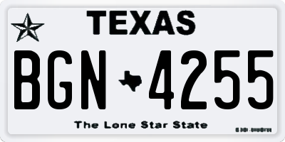 TX license plate BGN4255
