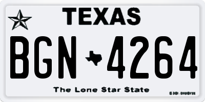 TX license plate BGN4264