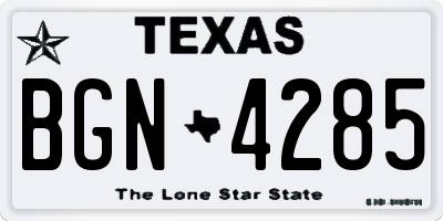 TX license plate BGN4285