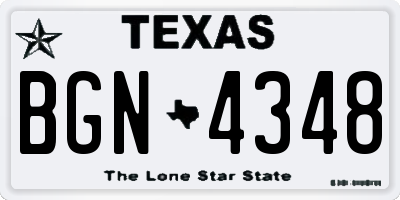 TX license plate BGN4348