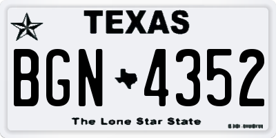 TX license plate BGN4352