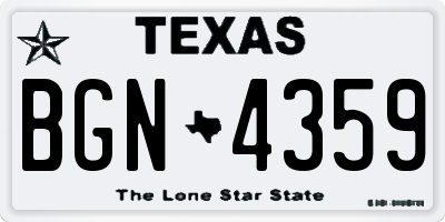 TX license plate BGN4359