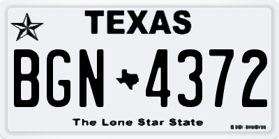 TX license plate BGN4372