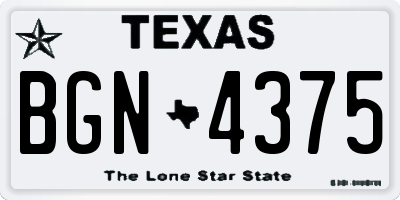 TX license plate BGN4375