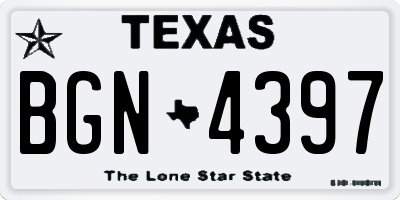 TX license plate BGN4397
