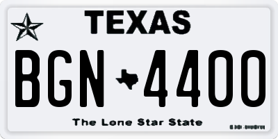 TX license plate BGN4400