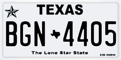 TX license plate BGN4405