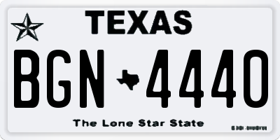 TX license plate BGN4440
