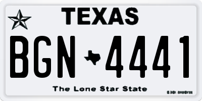 TX license plate BGN4441