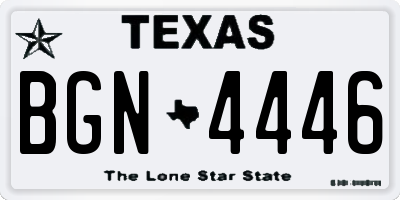 TX license plate BGN4446