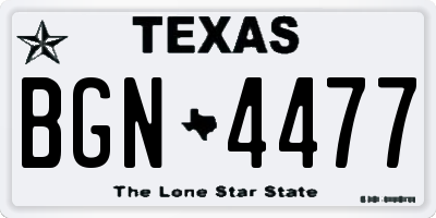 TX license plate BGN4477