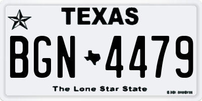 TX license plate BGN4479