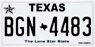TX license plate BGN4483