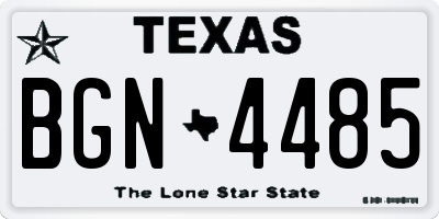 TX license plate BGN4485