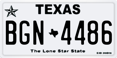 TX license plate BGN4486