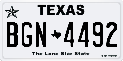 TX license plate BGN4492