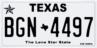 TX license plate BGN4497