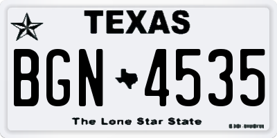 TX license plate BGN4535