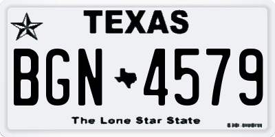 TX license plate BGN4579